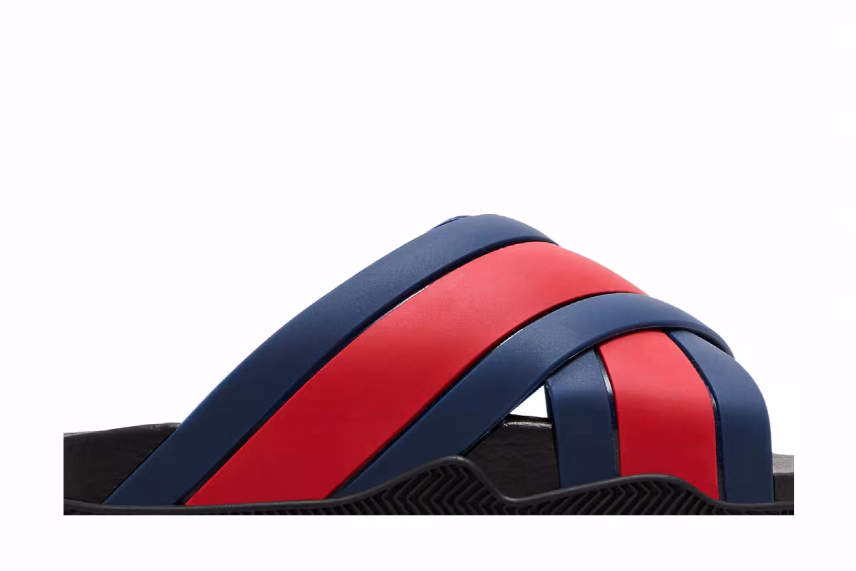 Gucci GG Slide Sandal Blue Red, view 3