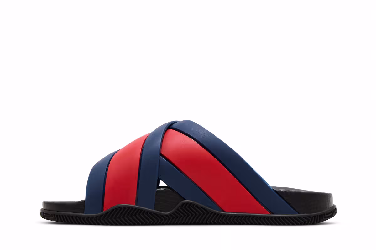 Gucci GG Slide Sandal Blue Red, view 4