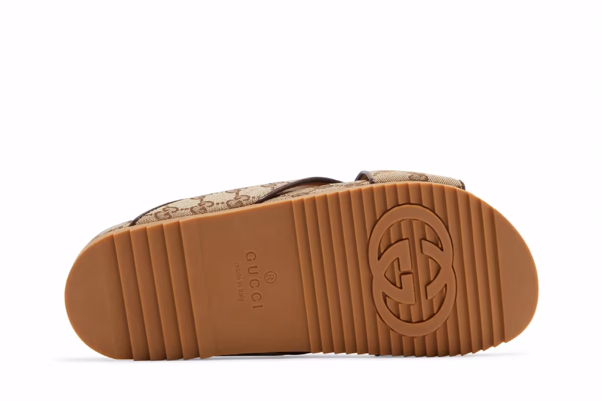 Gucci GG Slide Sandal Beige, view 5