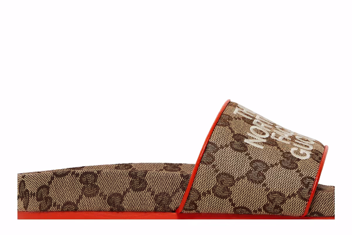 The North Face x Gucci Women's Slide Beige Orange Monogram, view 3