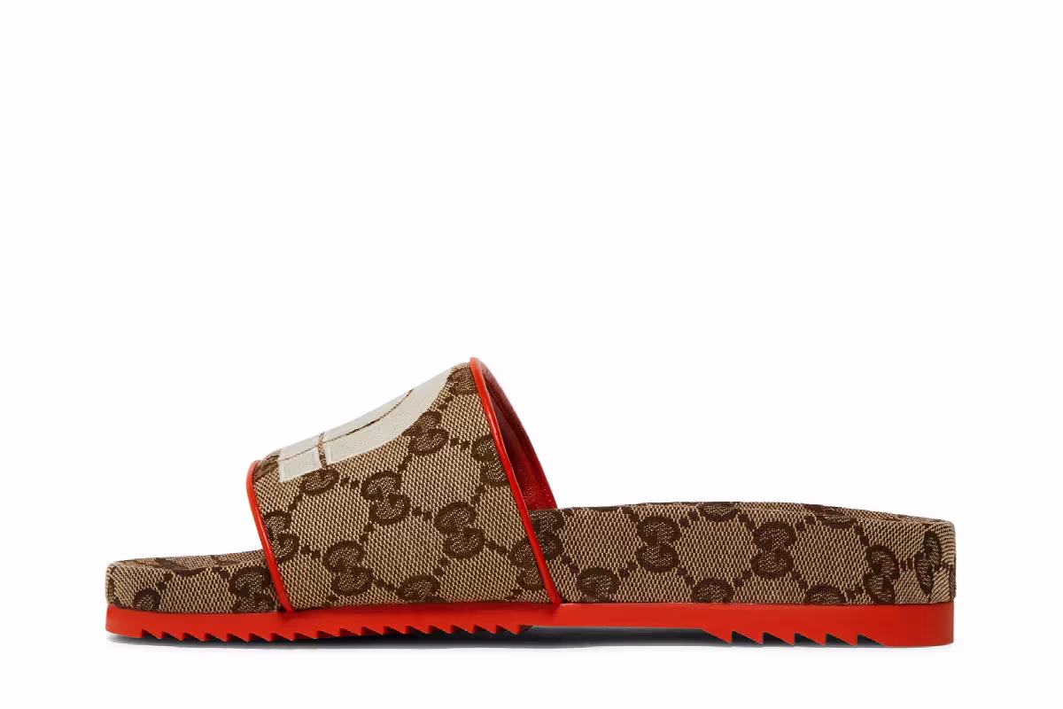 The North Face x Gucci Women's Slide Beige Orange Monogram, view 4