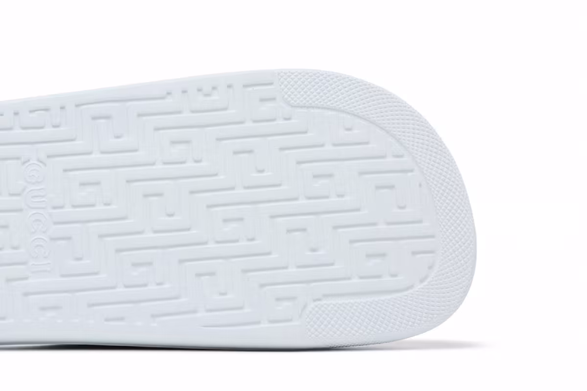 Gucci Web Slide Sandal White Green Red, view 6