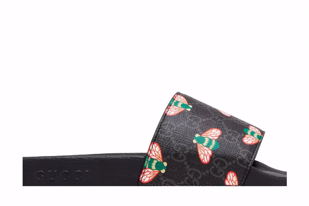 Gucci GG Supreme Slide Bee Print, view 3