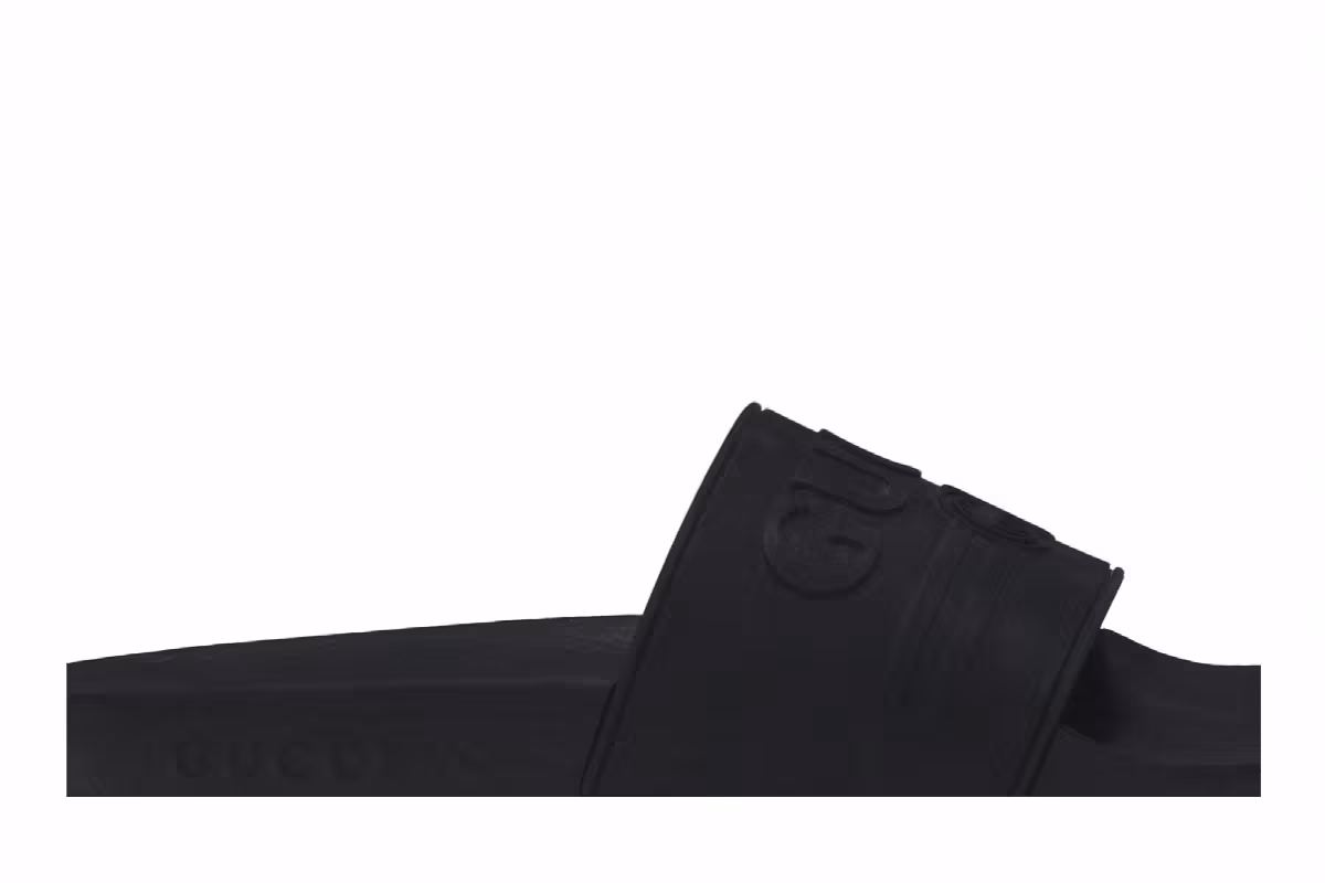 Gucci Women's Logo Rubber Slide Black, view 3