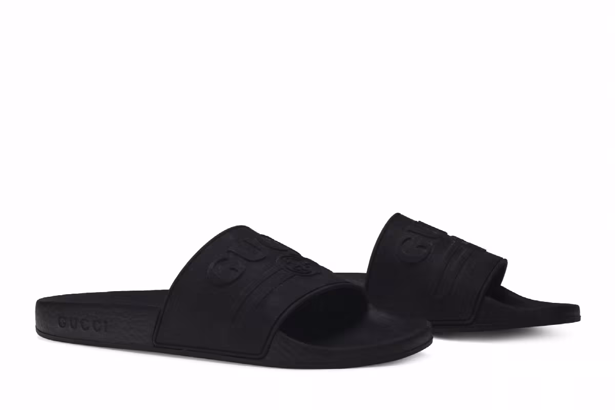 Gucci Women's Logo Rubber Slide Black, view 9