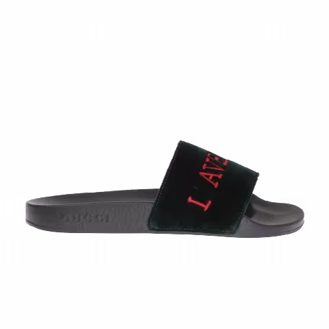 Gucci Velvet Slides 'L'aveugle Par Amour - Black'
