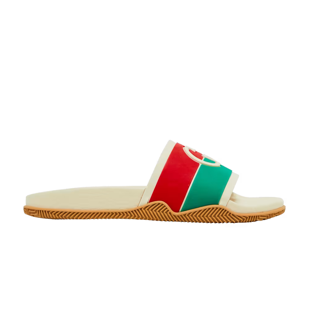 Gucci Women's Slide Interlocking G - White Red Green