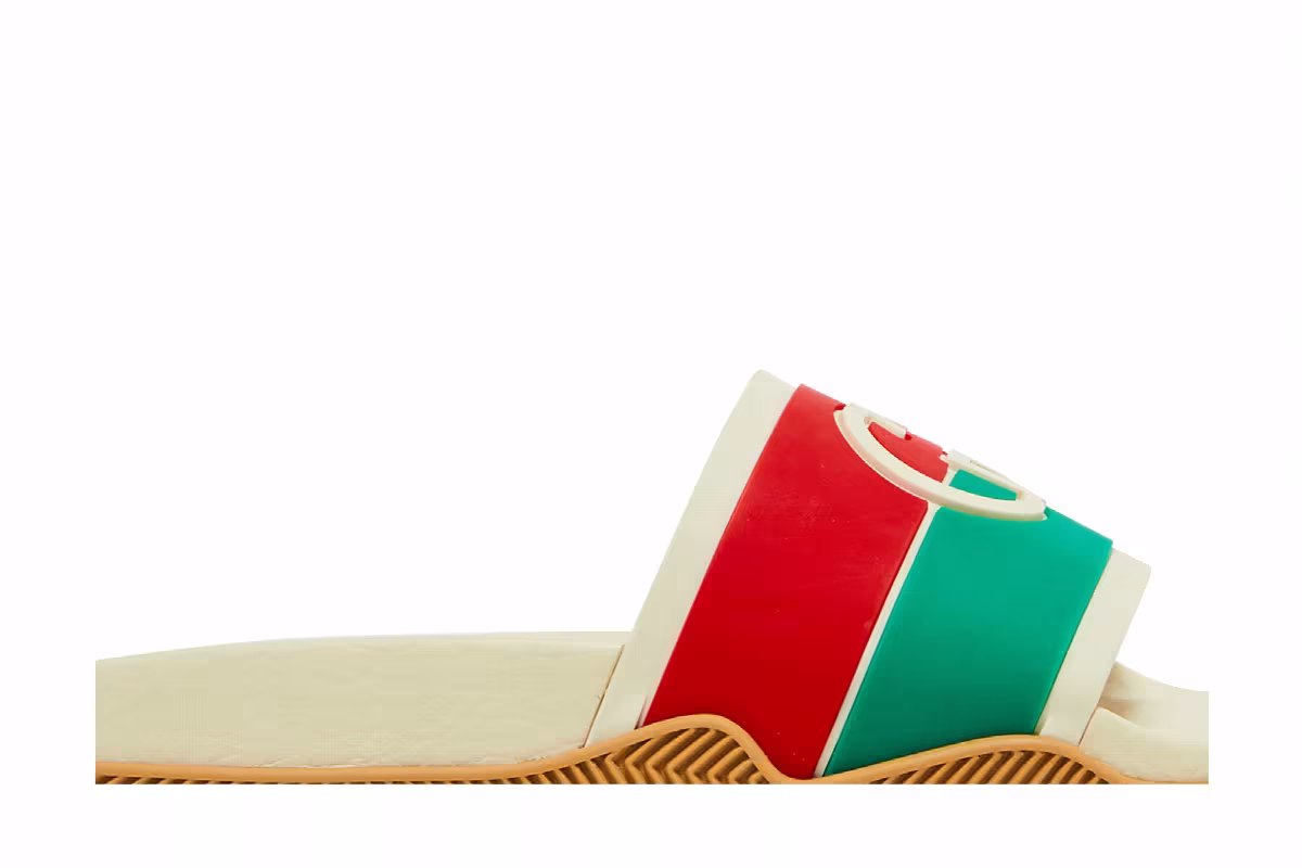 Gucci Women's Slide Interlocking G - White Red Green, view 3