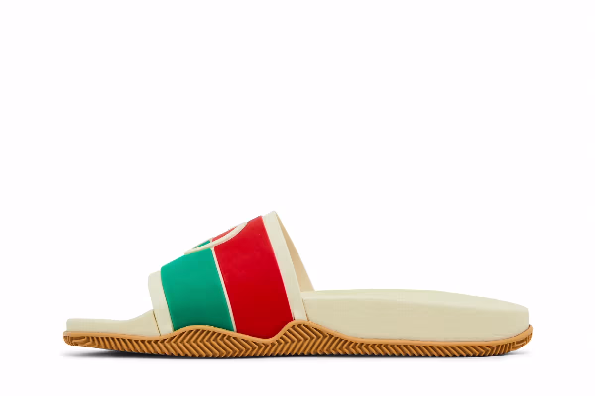 Gucci Women's Slide Interlocking G - White Red Green, view 4