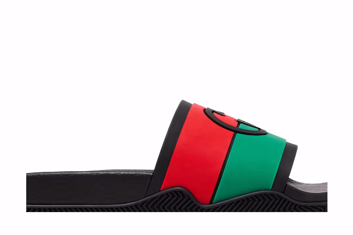 Gucci Women's Slide Interlocking G - Black Red Green, view 3