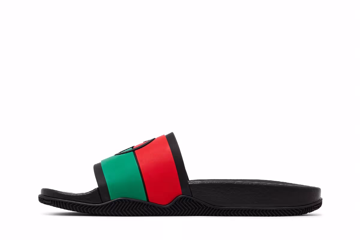 Gucci Women's Slide Interlocking G - Black Red Green, view 4