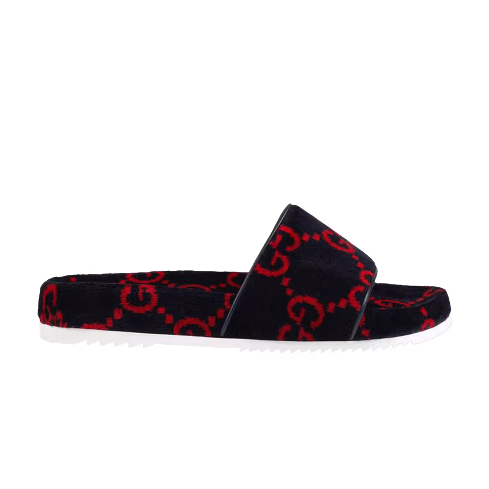 Gucci GG Terry Cloth Slide Blue Red