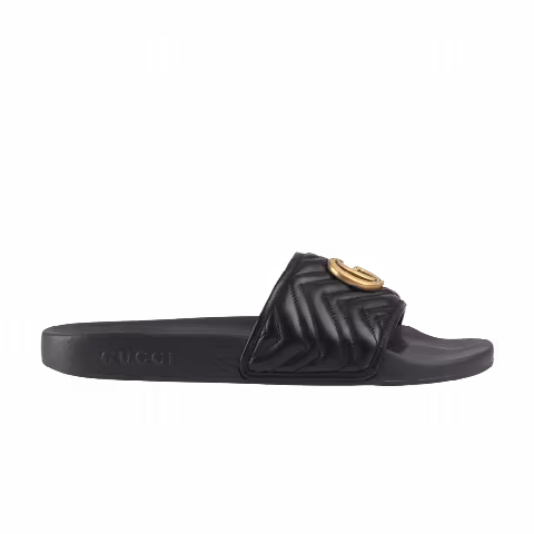 Gucci Matelasse Slide 'Black Double G'