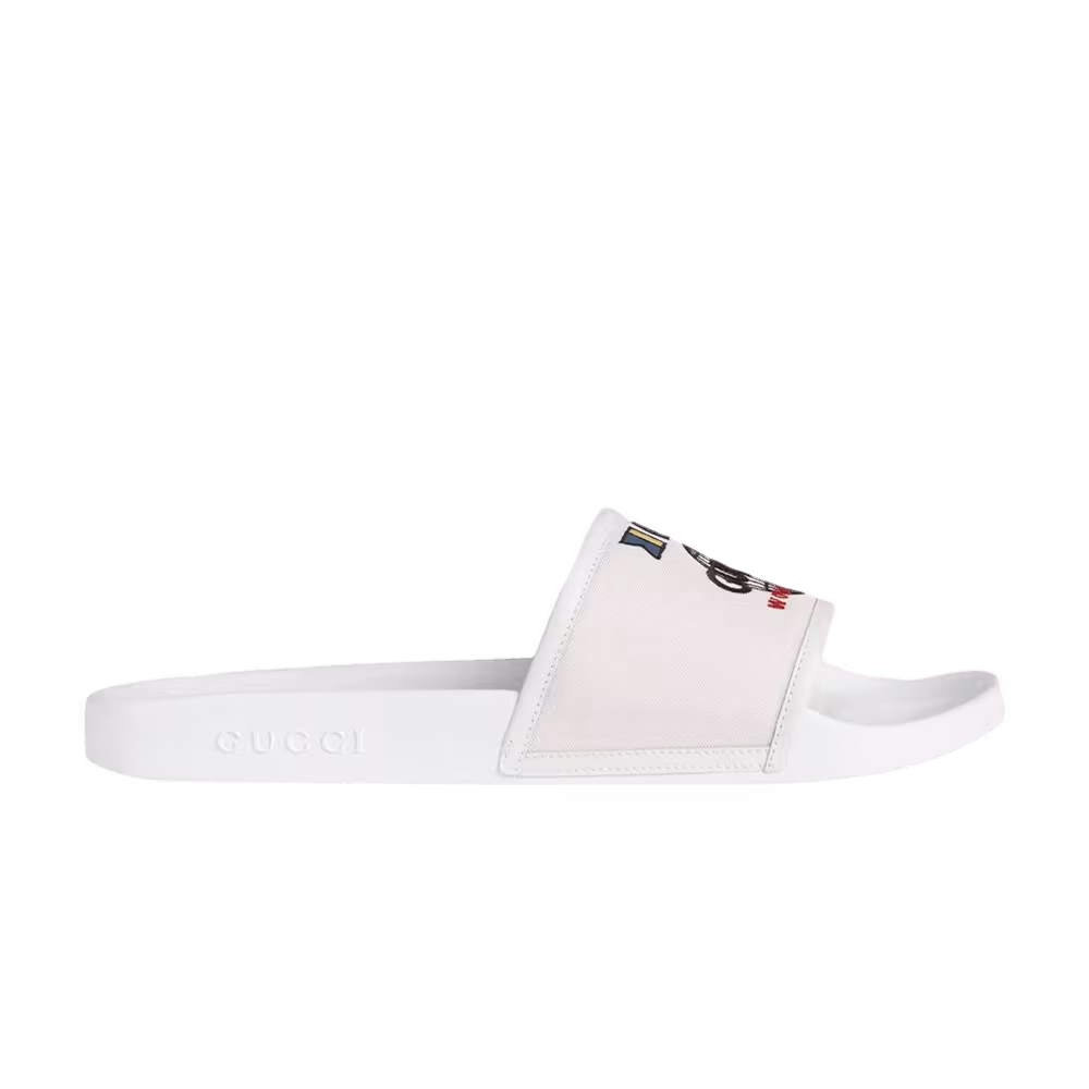 Gucci Slide Worldwide Flag - White