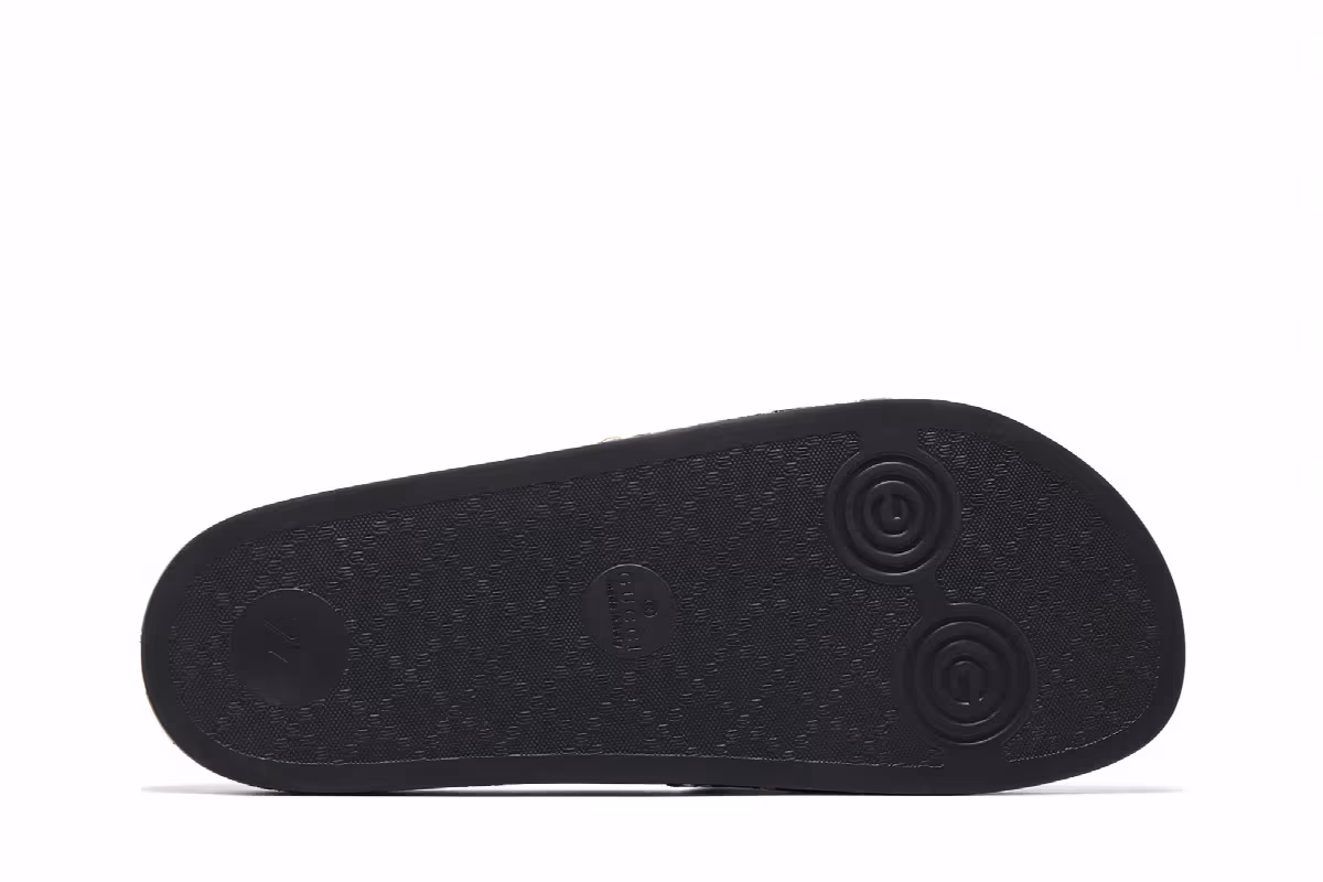 Gucci Pursuit 72 Knit Slide Brown Gold, view 5