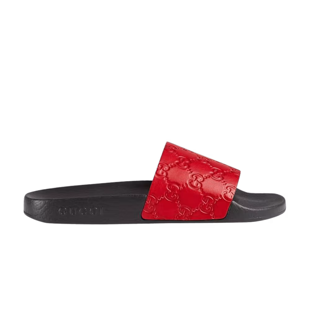 Gucci Women's Signature Slide Hibiscus Red
