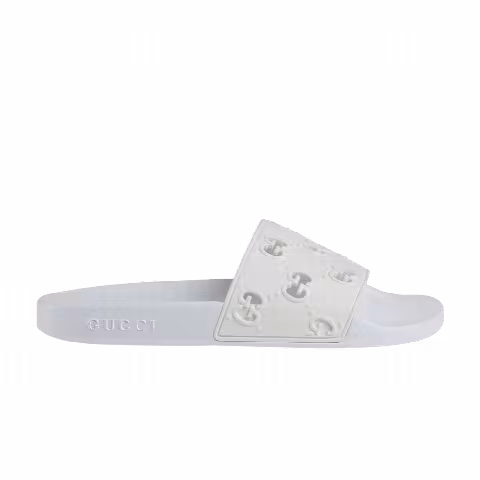 Gucci Wmns Rubber GG Slide 'White'