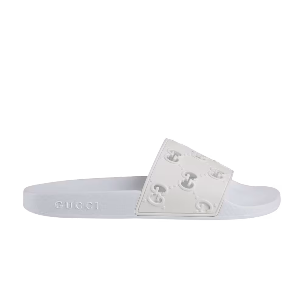 Gucci Women's Rubber GG Slide White