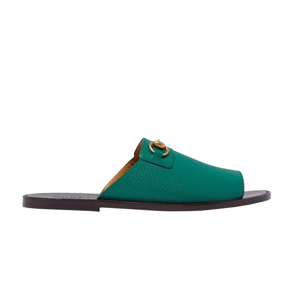 Gucci Horsebit Flat Slide Green