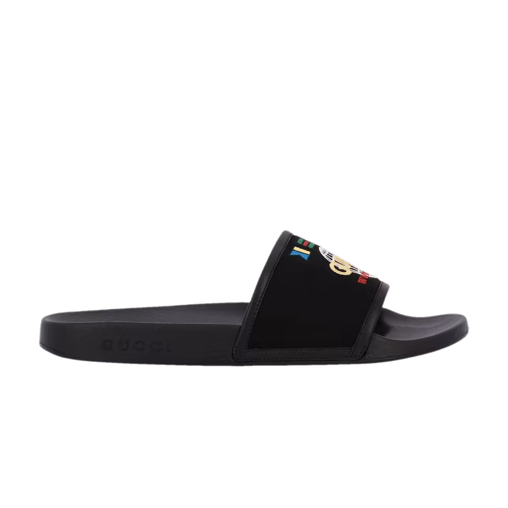 Gucci Slide Worldwide Flag - Black