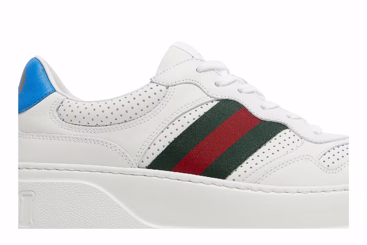 Gucci Chunky GG Web Sneaker White Blue, view 3