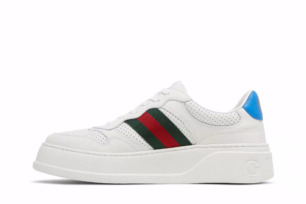Gucci Chunky GG Web Sneaker White Blue, view 4