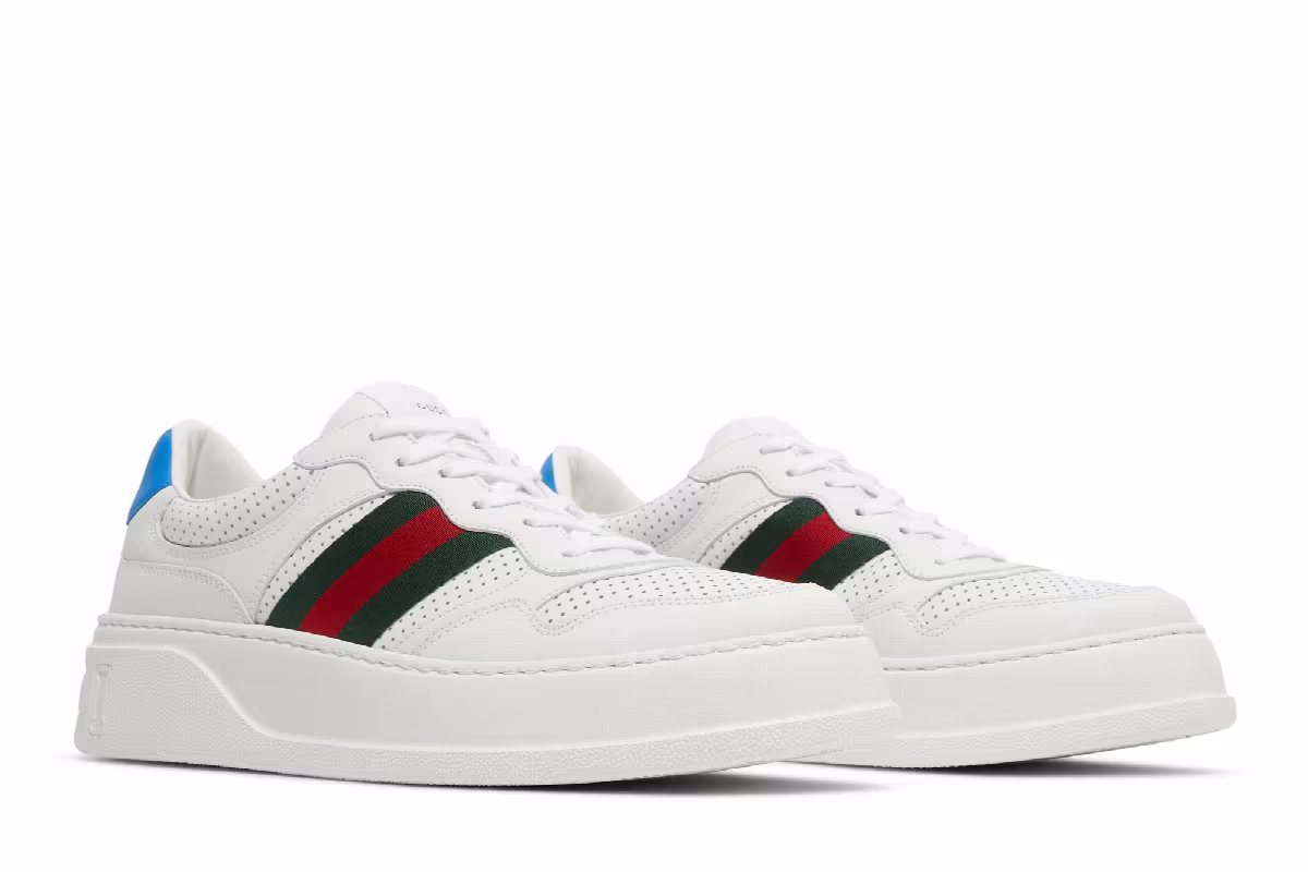 Gucci Chunky GG Web Sneaker White Blue, view 9