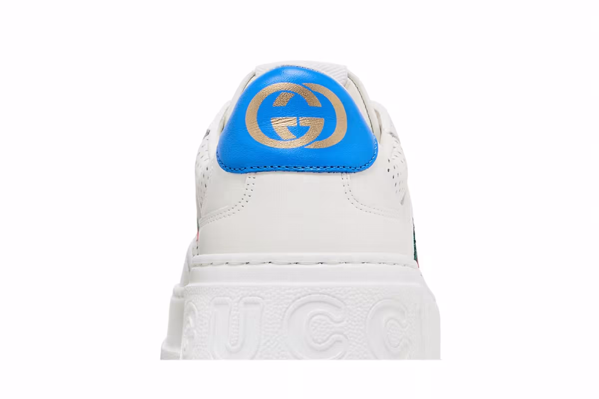 Gucci Women's Chunky GG Web Sneaker White Blue, view 8