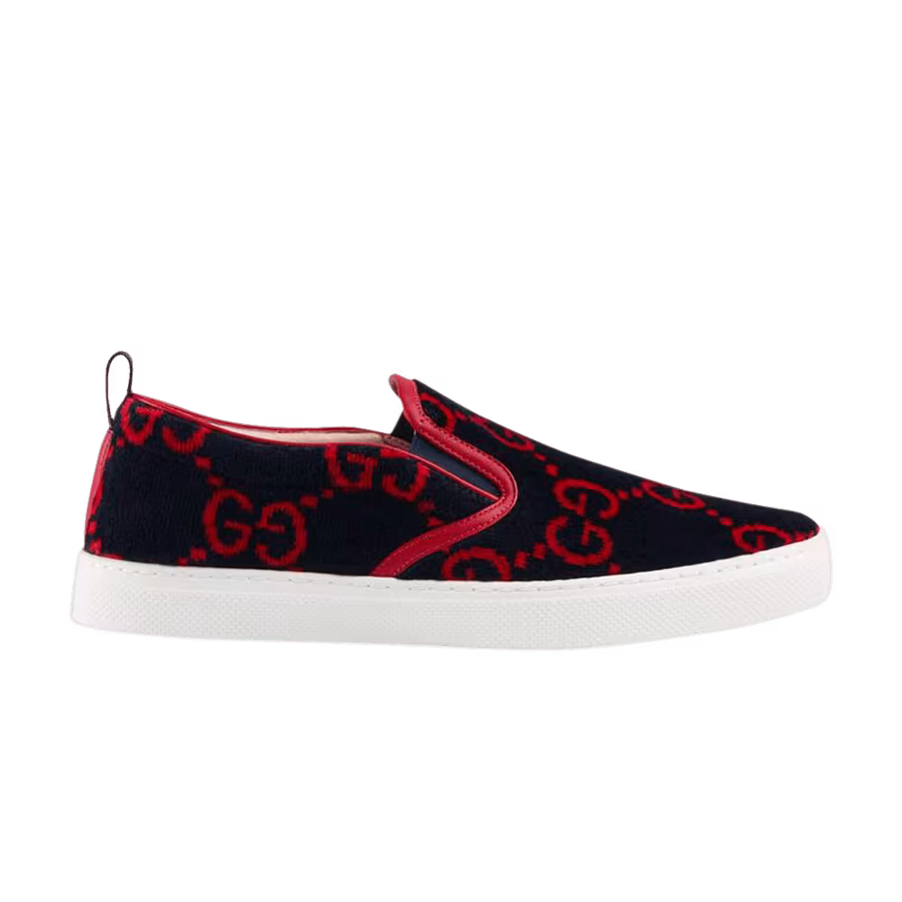 Gucci GG Terry Cloth Slip-On Blue Red