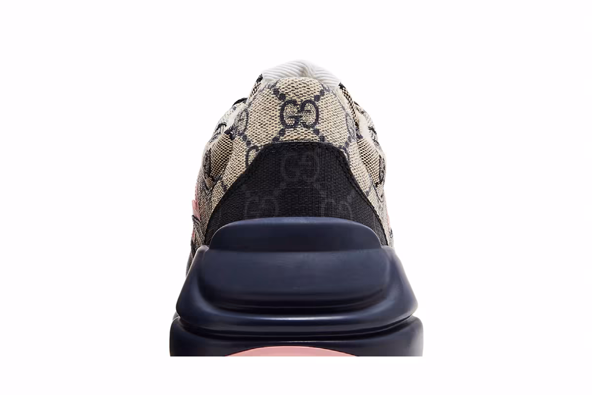 Gucci Women's Rhyton Sneaker Beige Blue Monogram, view 8