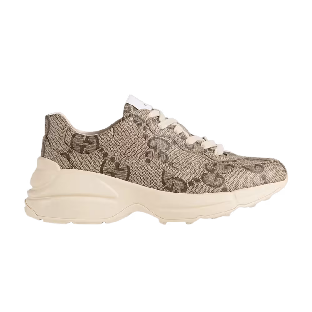 Gucci Women's 100 Rhyton Sneaker Beige Monogram