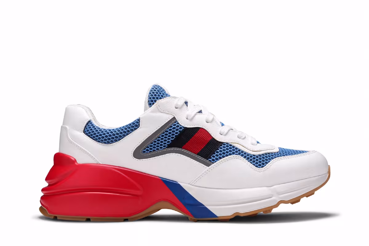 Gucci Rhyton White Blue Red Reflective, view 2