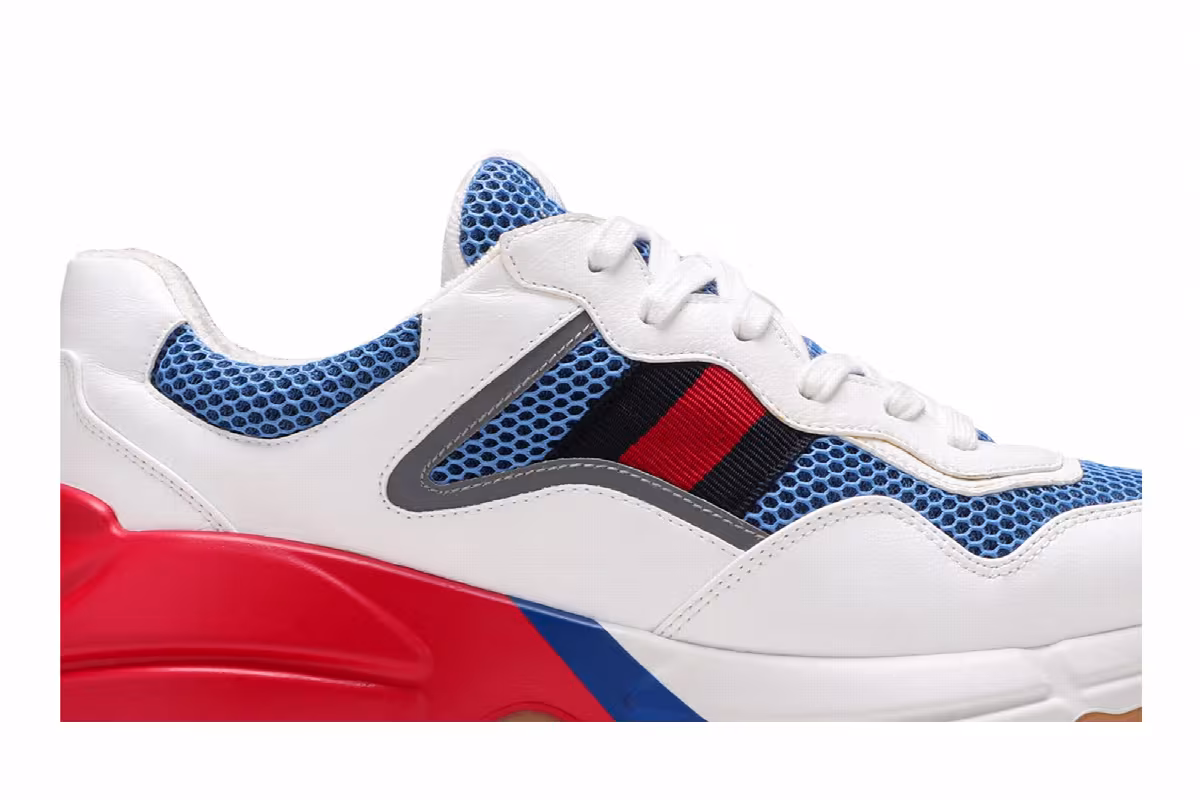 Gucci Rhyton White Blue Red Reflective, view 3