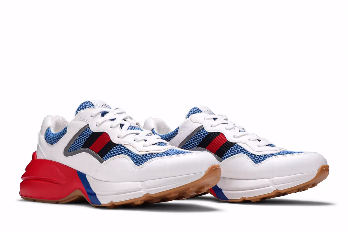 Gucci Rhyton White Blue Red Reflective, view 9