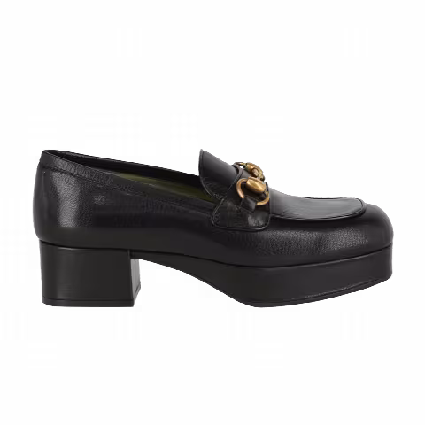 Gucci Wmns Houdan Leather Platform Loafer 'Black'