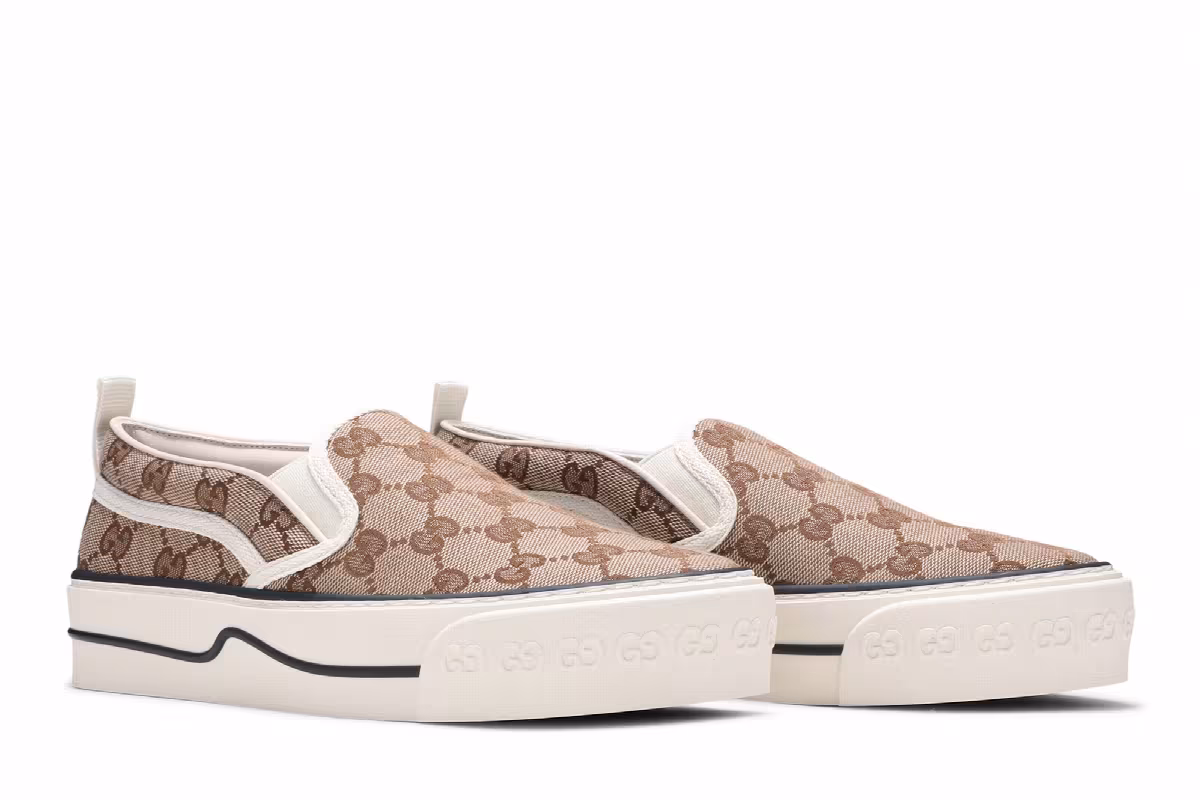 Gucci Women's Tennis 1977 Slip-On Beige Ebony, view 9