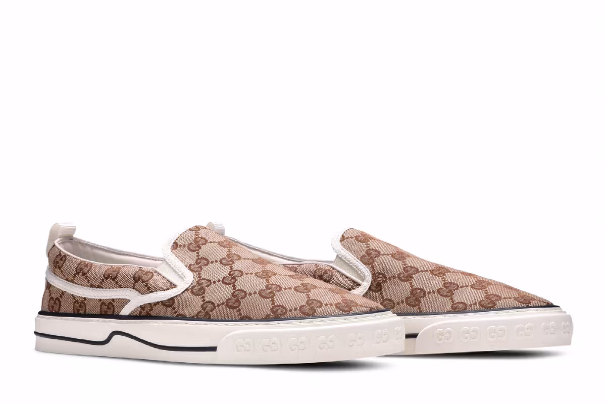 Gucci Tennis 1977 Slip-On Beige Ebony, view 9