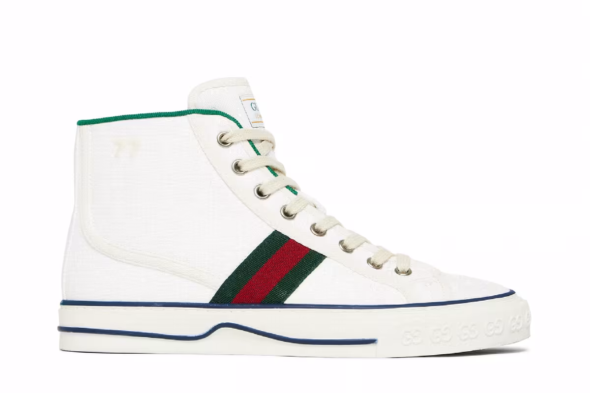 Gucci Women's Tennis 1977 High White Mini GG, view 2