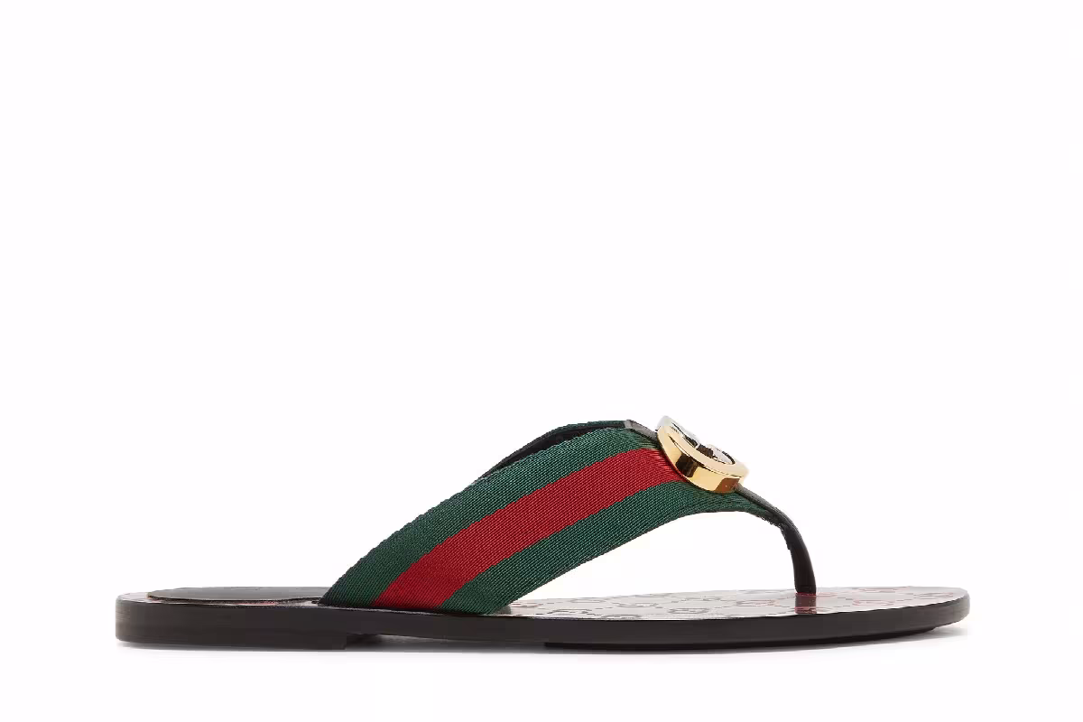 Gucci Women's GG Web Sandal Black, view 2