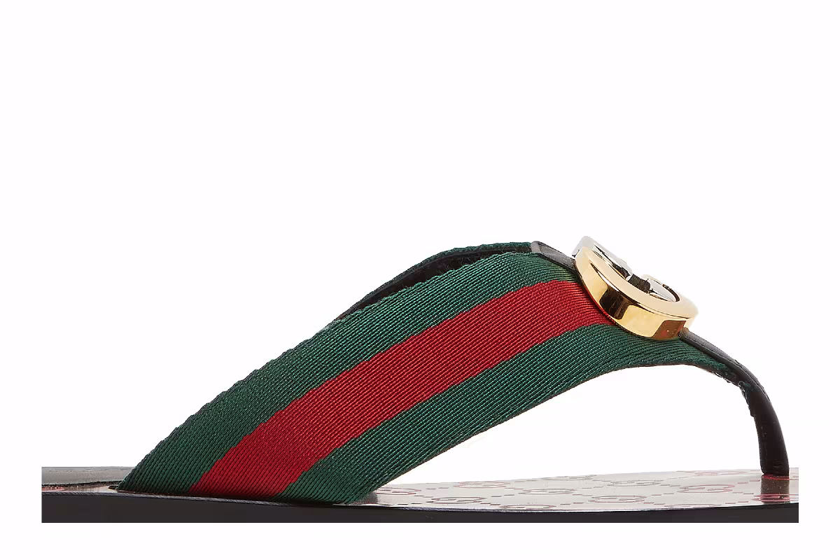 Gucci Women's GG Web Sandal Black, view 3