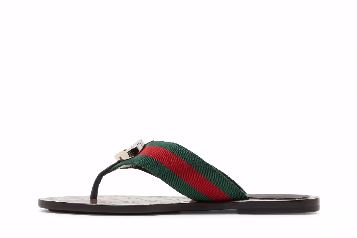 Gucci Women's GG Web Sandal Black, view 4