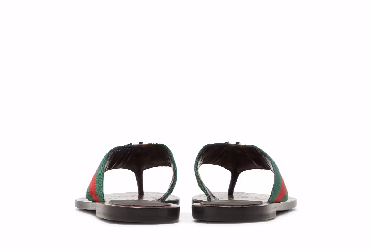 Gucci Women's GG Web Sandal Black, view 7
