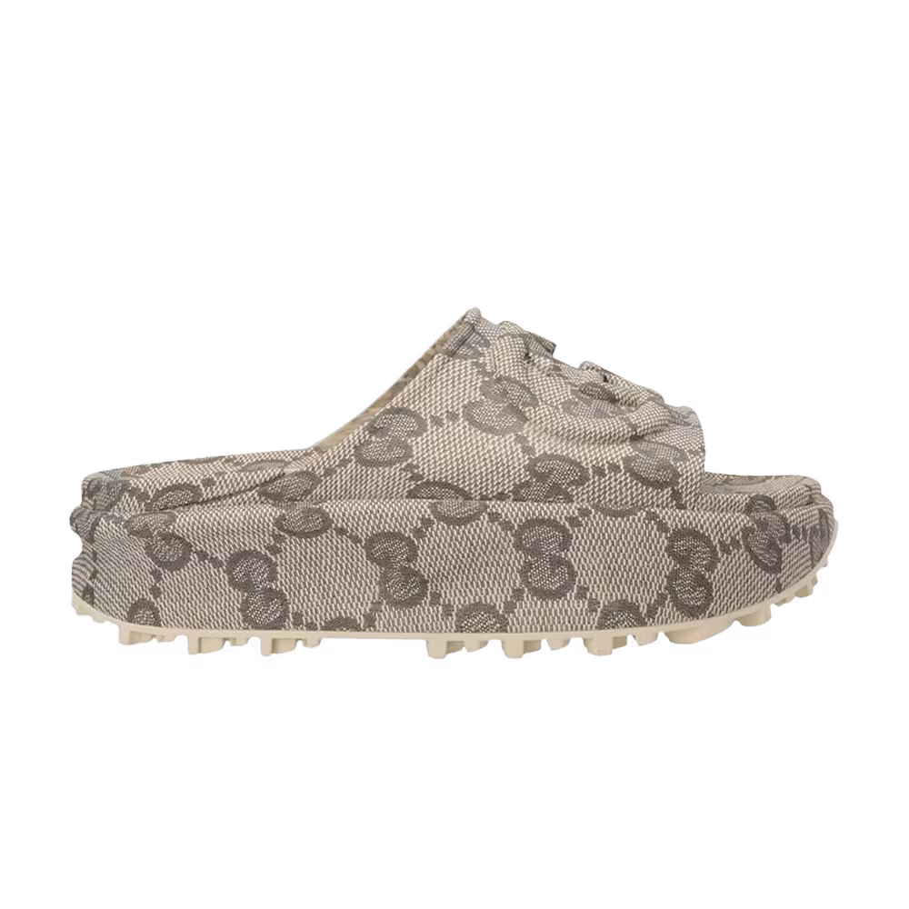 Gucci Women's GG Oversize Slide Sandal Beige