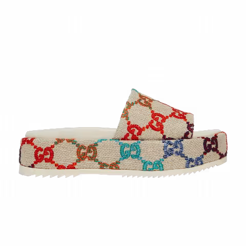 Gucci Wmns Platform Sandal 'White Multi'