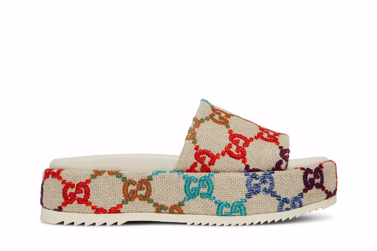 Gucci Women's Platform Sandal White Multi, view 2