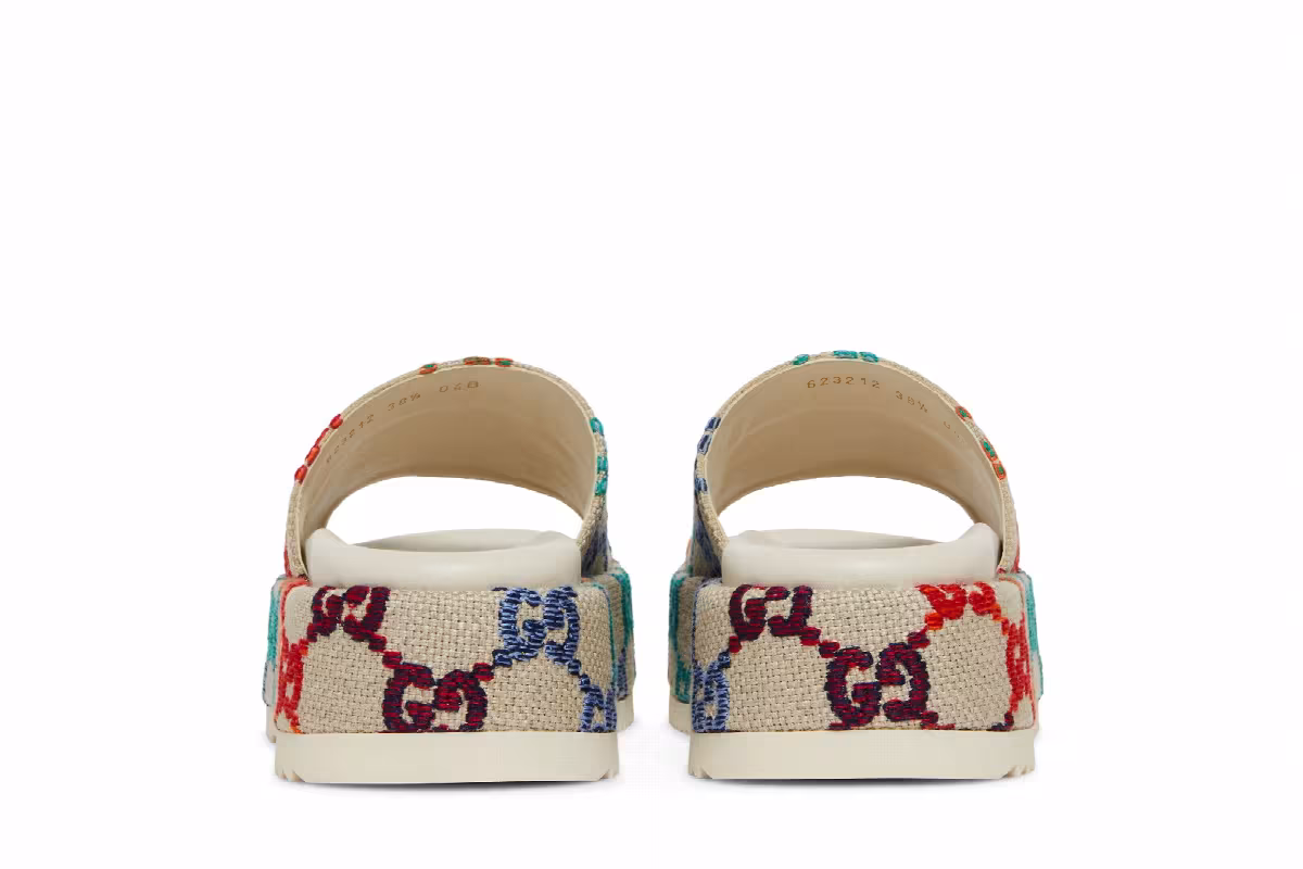 Gucci Women's Platform Sandal White Multi, view 7