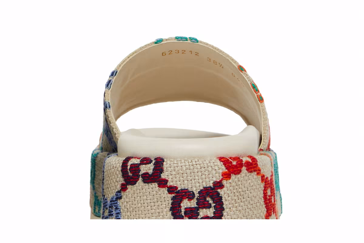 Gucci Women's Platform Sandal White Multi, view 8