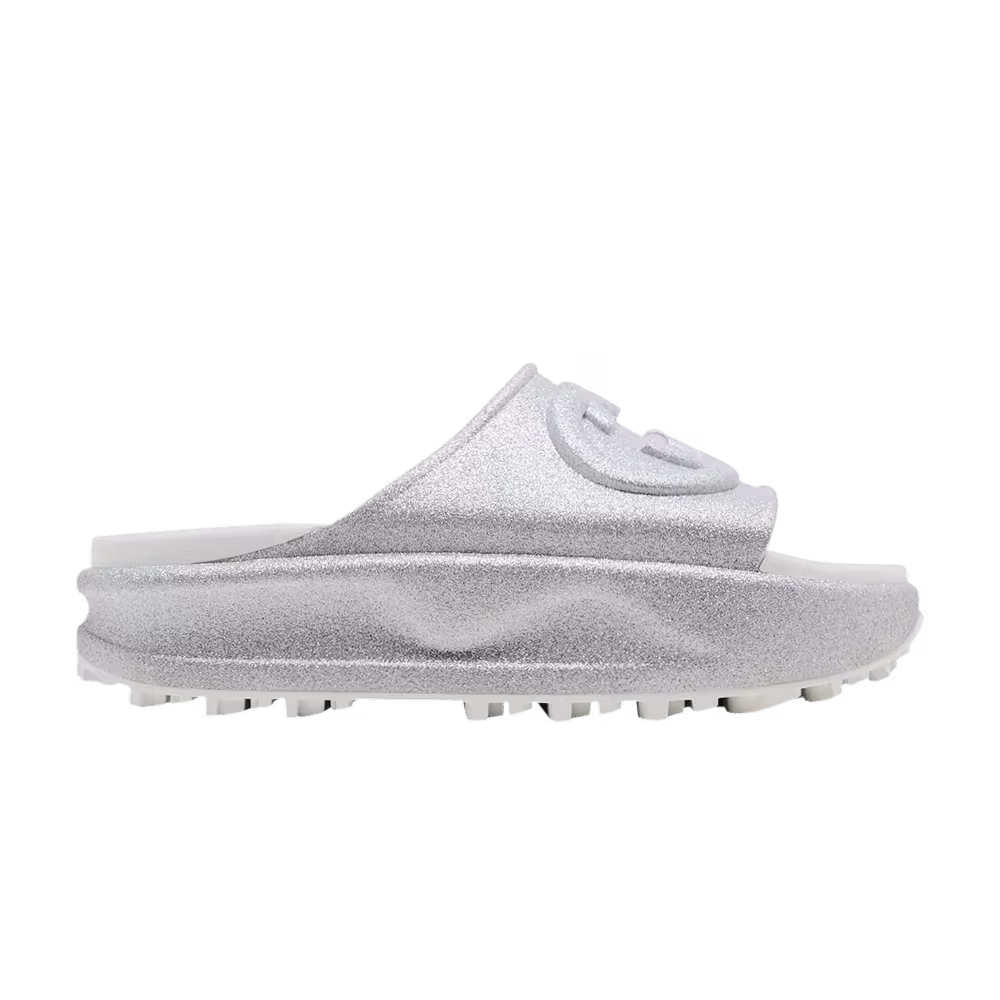 Gucci Women's Slide Sandal Interlocking G - Silver
