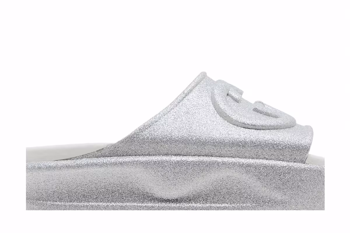 Gucci Women's Slide Sandal Interlocking G - Silver, view 3
