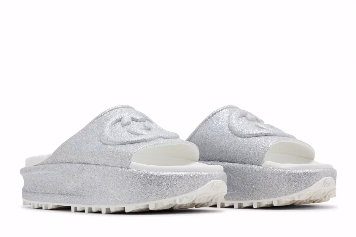 Gucci Women's Slide Sandal Interlocking G - Silver, view 9